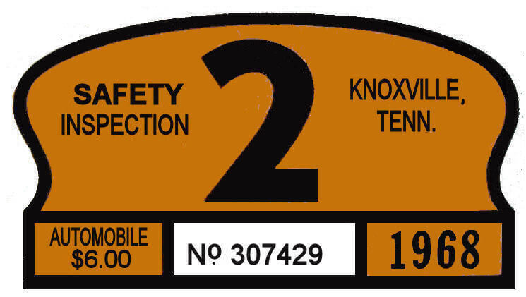 (image for) 1968 Tennessee inspection sticker (Knoxville)